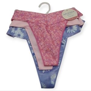 Arizona Body 3 Pack Thong Seamless Panty Women's Size Large Panties Pink